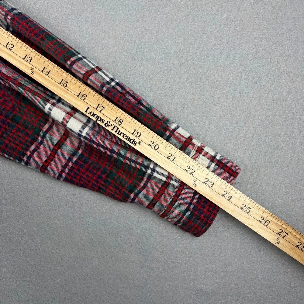 VTG J Crew Oarsman Mens Medium Red Plaid Long Sleeve Flannel Shirt Cotton